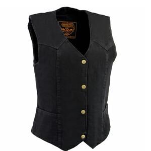 NWT Milwaukee leather MDL4000.BK snap front Denim Vest